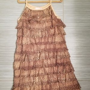 NEW Girls rhinestone tank dress w ruffles